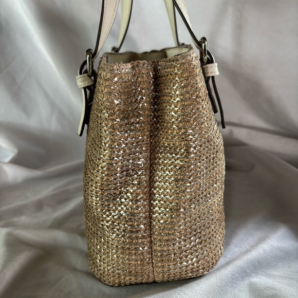 Liz Claiborne Vintage Floral Woven Boho Cottage Style Handbag Shoulder Bag Purse - Picture 4 of 16